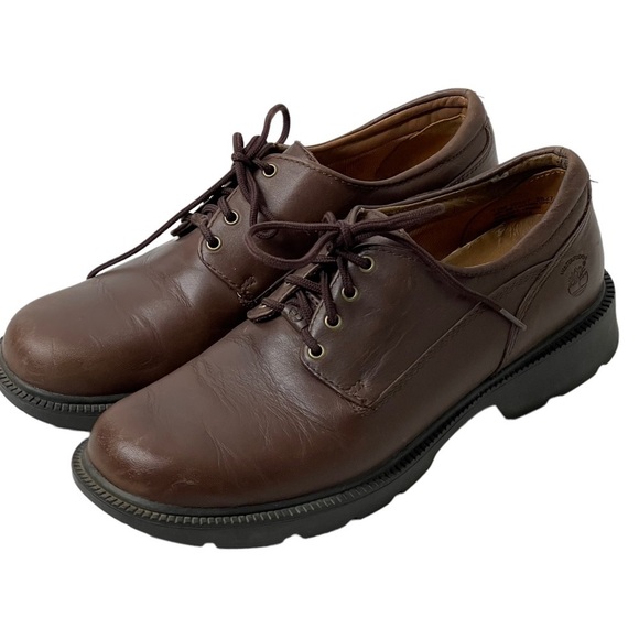 Timberland Mens Size 7.5M Brown Leather Smart Comfort System Casual Oxford Shoes - Picture 1 of 9